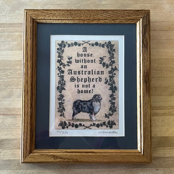 💃💃 4x HP💃💃 VTG A House Without An Australian Shepard Is Not A Home! Signed